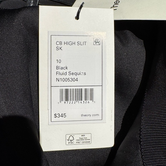 NWT Theory midi pencil skirt in recycled sequins - Picture 5 of 5